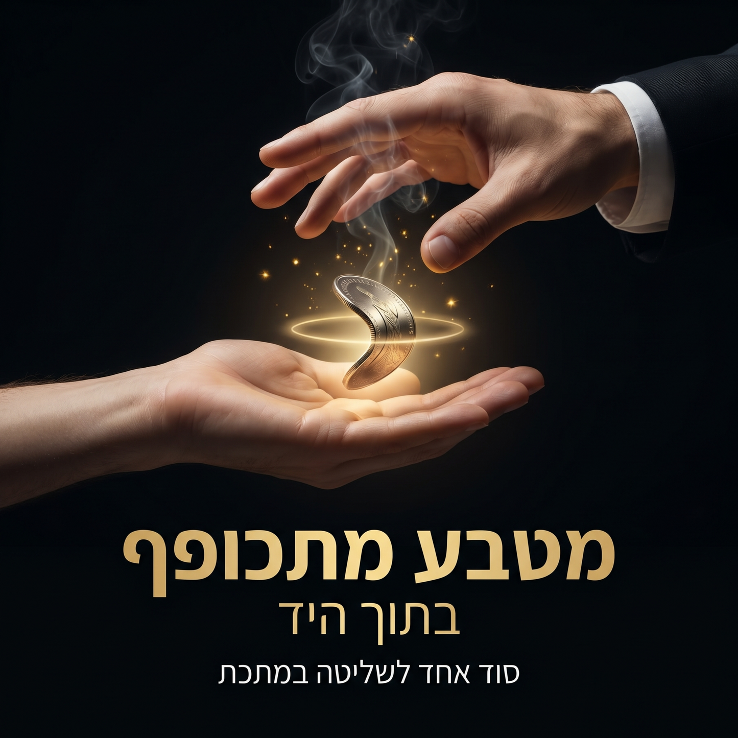 מטבע מתכופף ביד של מתנדב – קסם ללא גימיק מיוחד – הורדה מיידית של השיטה