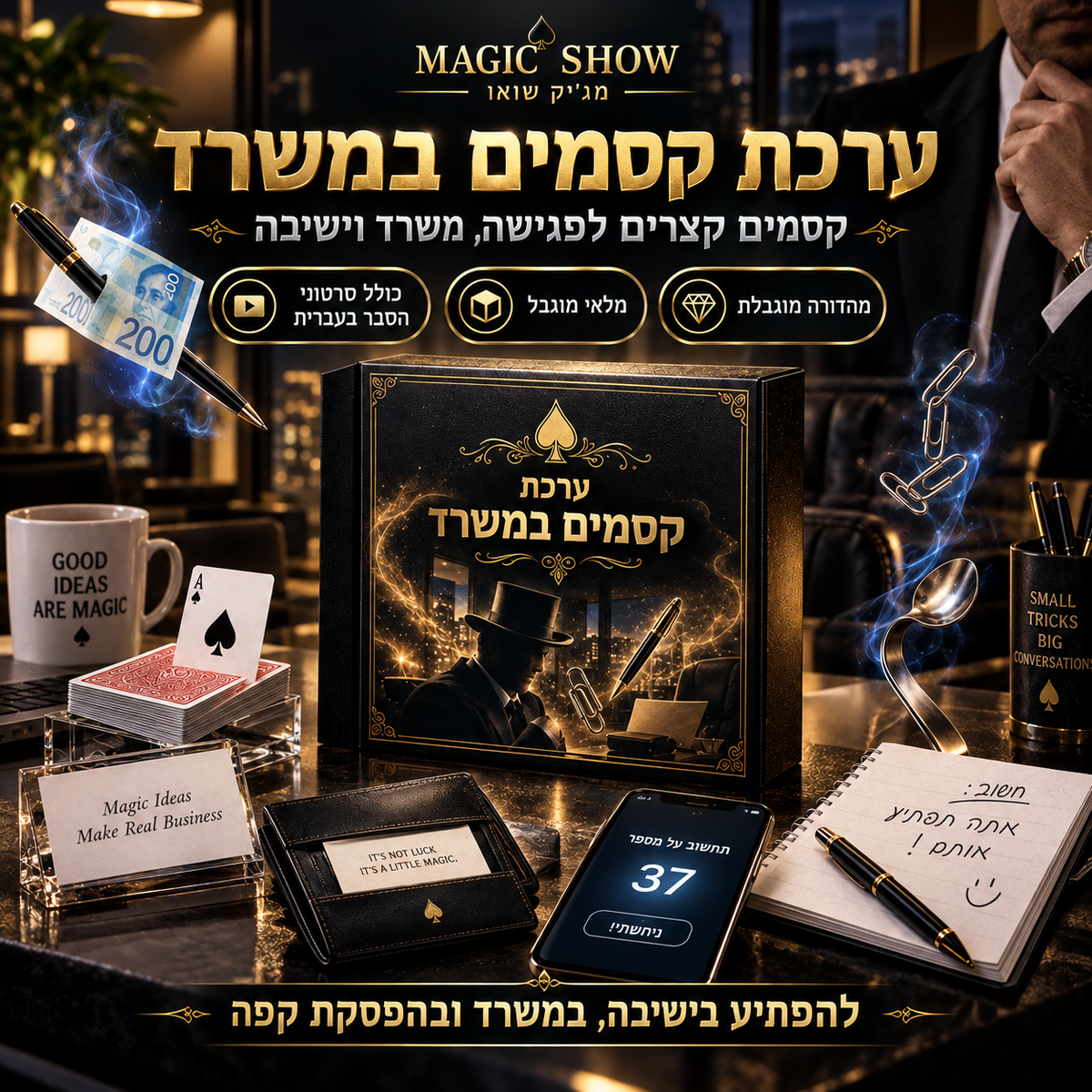 ערכת קסמים במשרד – התמונה להמחשה בלבד